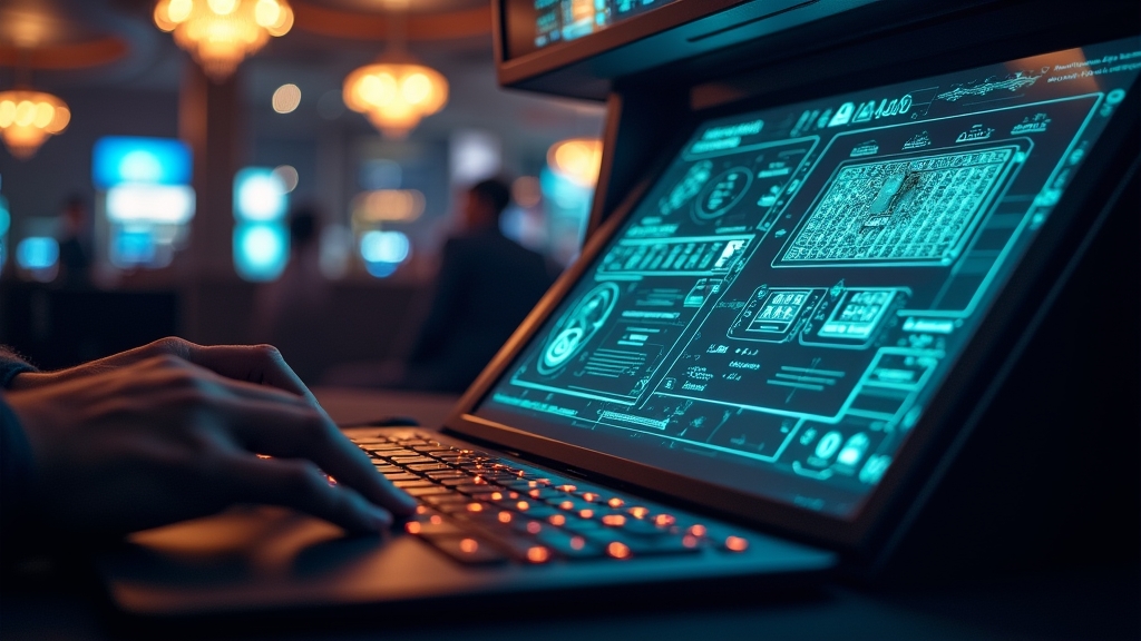 Pantalla de Aviator en una sala de casino oscura con luces neón