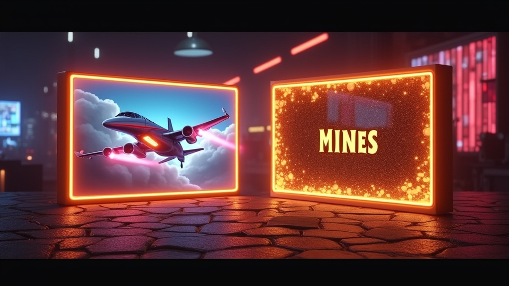 Comparación visual de Lucky Jet y Mines en pantallas de casino
